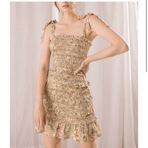 Storia Smocked Bodycon Mini Dress